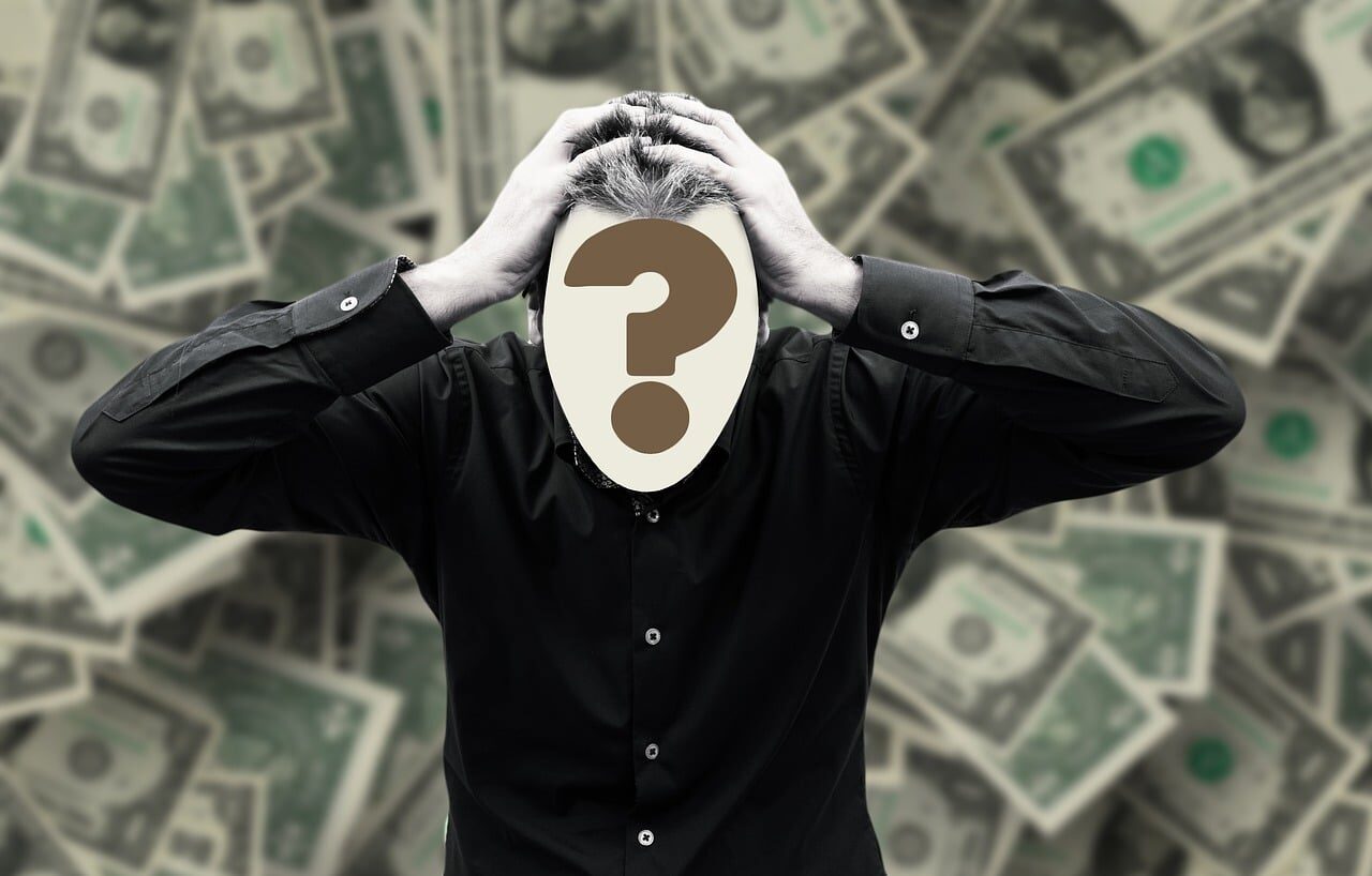 man, hands, headache, money, finance, bust, psychosis, head, burnout, question mark, bipolar, error, manic-depressive, circle, identity, affective, adolescence, mania, disease, search, depression, symptoms, personality, psychology